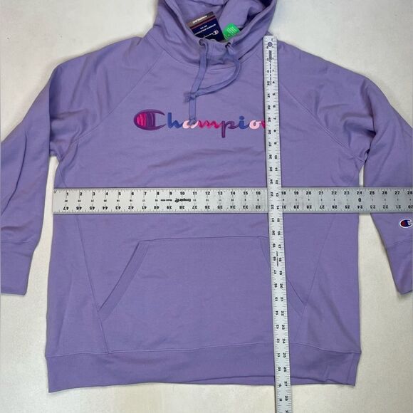 Champion Fleece Pullover Hoodie Women Plus Size 1X Purple Script Logo NWT - Picture 7 of 7